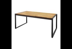 Table industrielle rect. acier/acacia 180x90cm